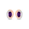 Thumbnail Image 2 of Oval-Cut Amethyst & Diamond Swirl Stud Earrings 1/15 ct tw 10K Rose Gold
