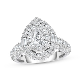 Lab-Created Diamonds by KAY Pear-Shaped Engagement Ring 2 ct tw 14K White Gold
