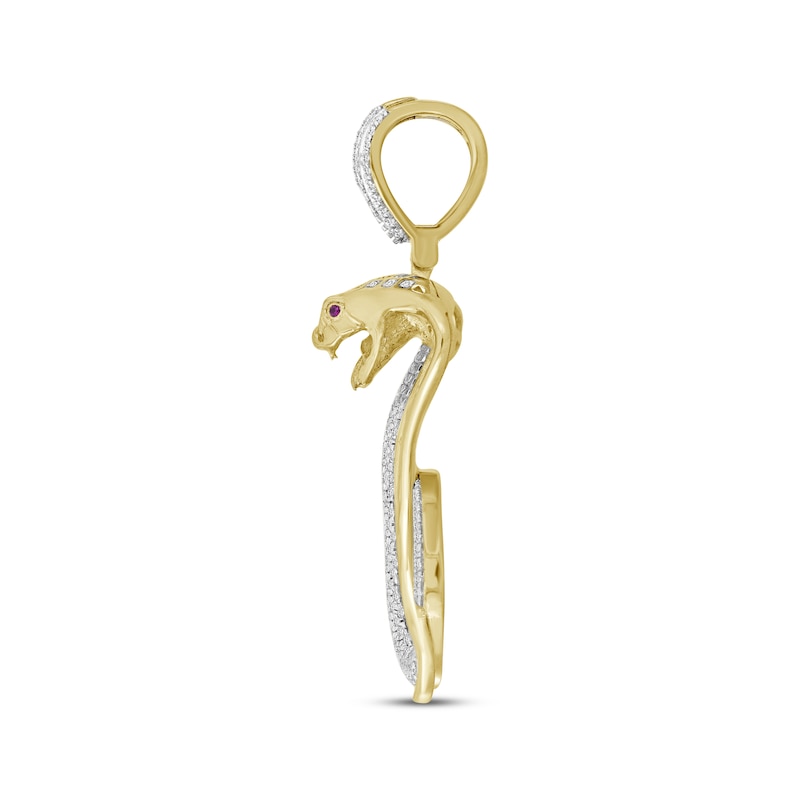 Main Image 3 of Men's Diamond Cobra Charm 1/2 ct tw 10K Yellow Gold