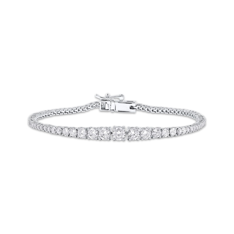 Main Image 1 of Lab-Grown Diamonds by KAY Graduated Line Bracelet 4 ct tw 14K White Gold 7.25&quot;