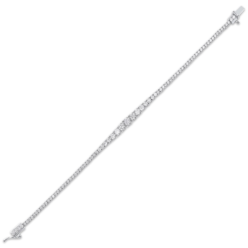 Main Image 2 of Lab-Grown Diamonds by KAY Graduated Line Bracelet 4 ct tw 14K White Gold 7.25&quot;