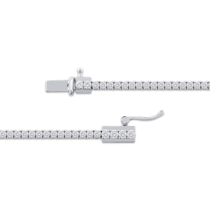 Main Image 3 of Lab-Grown Diamonds by KAY Graduated Line Bracelet 4 ct tw 14K White Gold 7.25&quot;