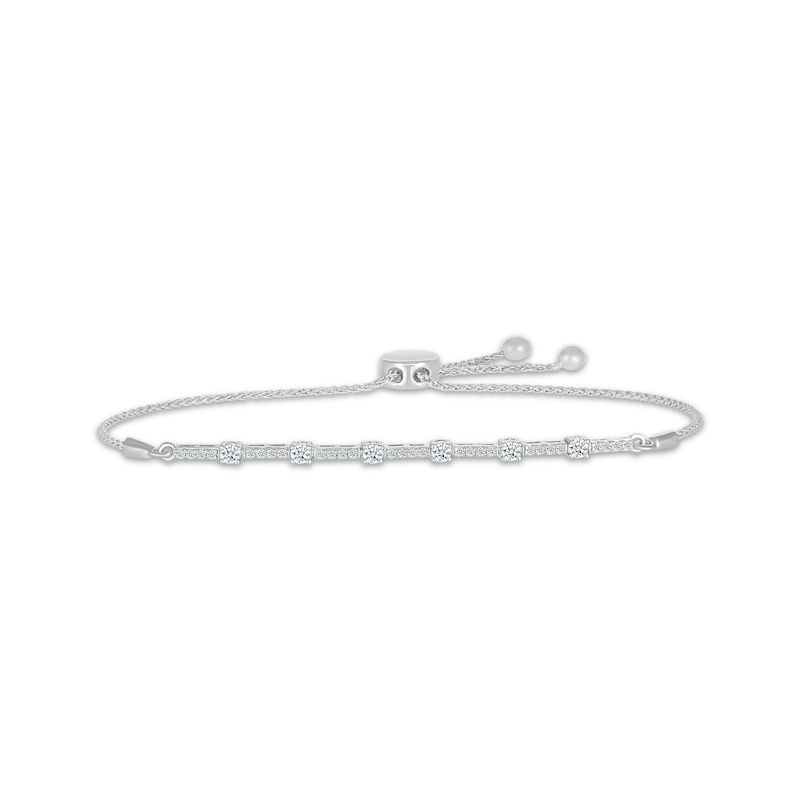 Main Image 1 of Lab-Grown Diamonds by KAY Bolo Bracelet 1/2 ct tw 10K White Gold