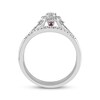 Thumbnail Image 3 of Adore Pear-Shaped Multi-Diamond Center & Pink Sapphire Bridal Set 1/4 ct tw 10K White Gold