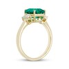 Thumbnail Image 2 of Emerald-Cut Lab-Created Emerald & Oval-Cut Lab-Grown Diamond Ring 1/2 ct tw 14K Yellow Gold
