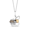Thumbnail Image 1 of Disney Treasures Winnie the Pooh Brown & White Diamond Necklace 1/10 ct tw Sterling Silver & 10K Yellow Gold 19"