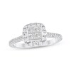 Thumbnail Image 1 of Princess-Cut Diamond Quad Halo Engagement Ring 5/8 ct tw 14K White Gold