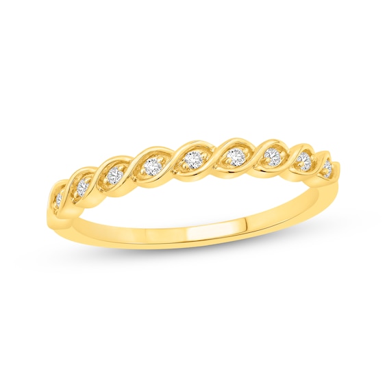 Lab-Grown Diamonds Twist Anniversary Ring 1/20 ct tw 10K Yellow Gold
