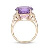 Thumbnail Image 3 of Cirari Couture Octagon-Cut Round Amethyst & Diamond Ring 1/20 ct tw 14K Yellow Gold