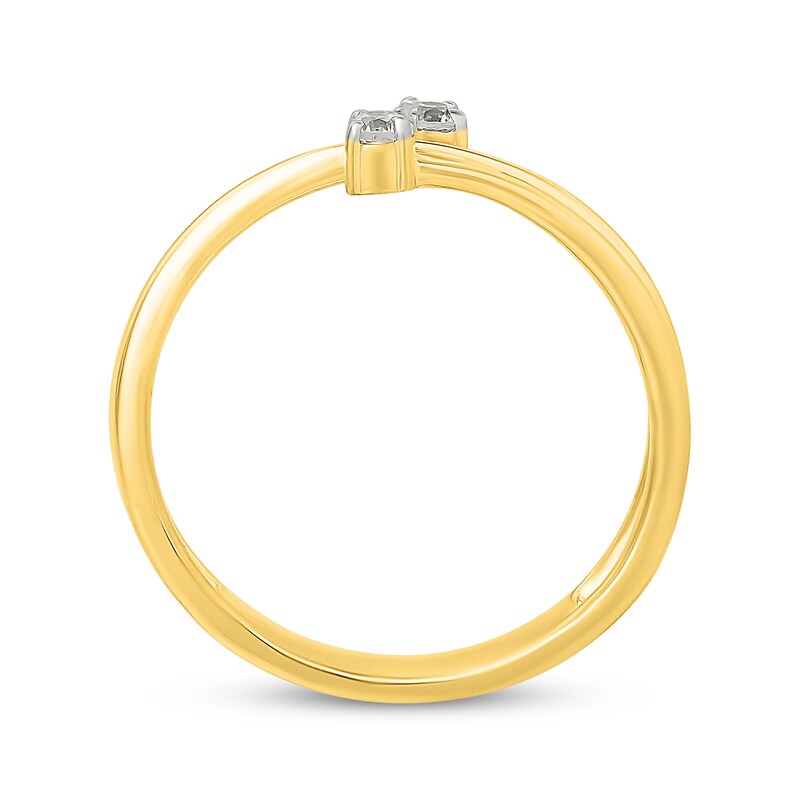 Main Image 3 of Diamond Two-Stone Bypass Spiral Fashion Ring 1/10 ct tw 10K Yellow Gold