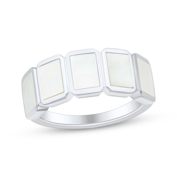 Mother-of-Pearl Rectangle Ring Sterling Silver