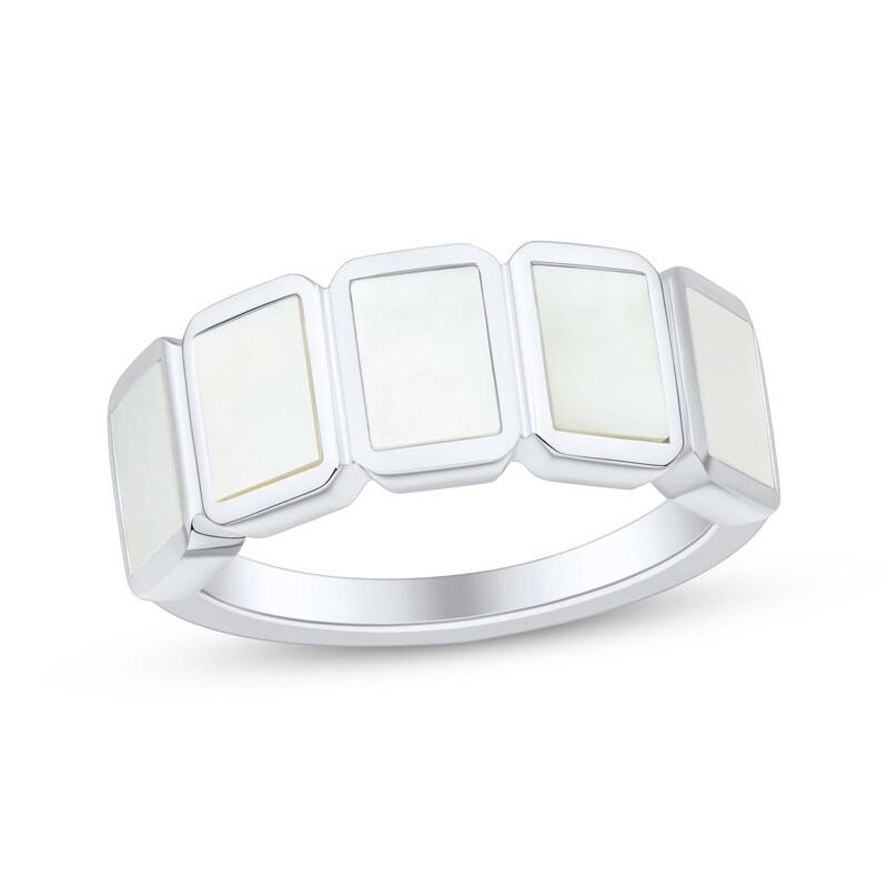Main Image 1 of Mother-of-Pearl Rectangle Ring Sterling Silver