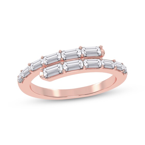 Baguette-Cut Diamond Wrap Ring 1/2 ct tw 14K Rose Gold