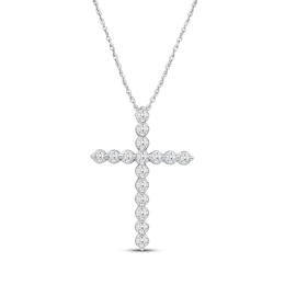 KAY Lab-Grown diamonds Cross Necklace 1 ct tw 14K White Gold 18"