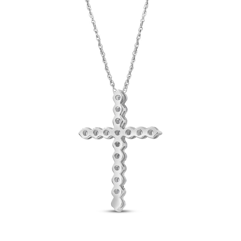 Main Image 3 of KAY Lab-Grown diamonds Cross Necklace 1 ct tw 14K White Gold 18"