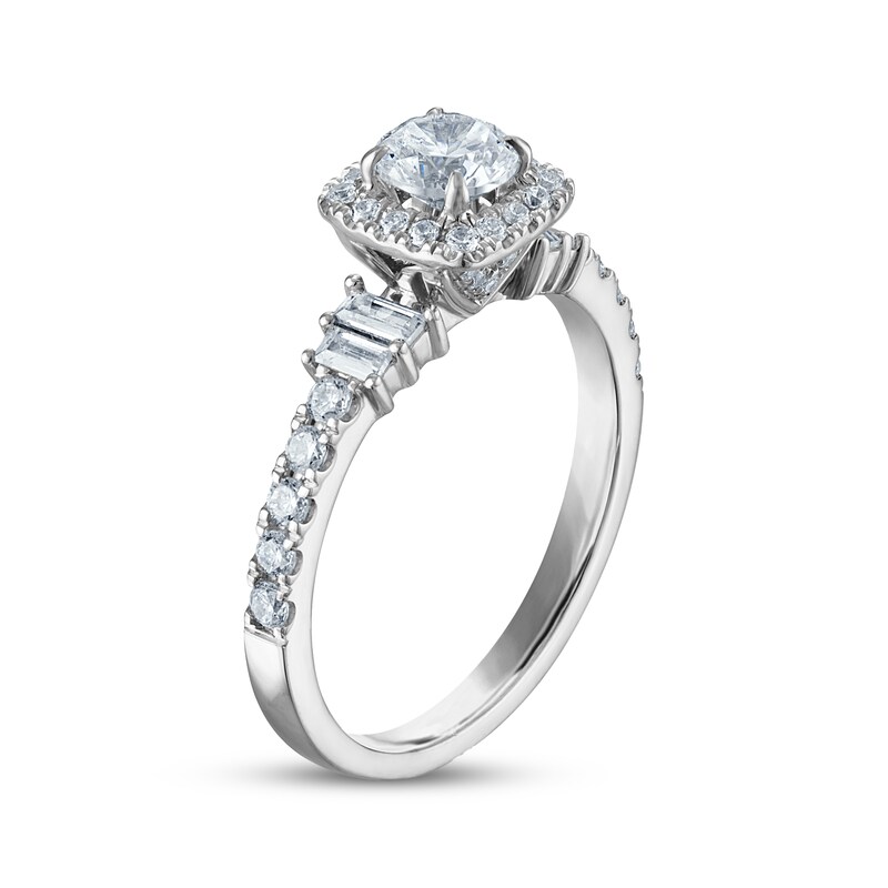 Main Image 2 of Adore Round-Cut Diamond Halo Engagement Ring 1 ct tw 14K White Gold