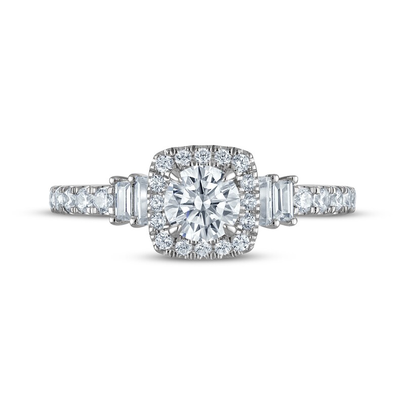 Main Image 3 of Adore Round-Cut Diamond Halo Engagement Ring 1 ct tw 14K White Gold