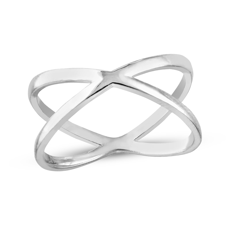 Main Image 1 of X-Shaped Ring Sterling Silver
