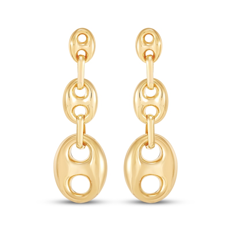 Main Image 2 of Mariner Link Graduated Drop Earrings 14K Yellow Gold