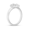 Thumbnail Image 2 of Oval-Cut White Lab-Created Sapphire Solitaire Twist Frame Ring Sterling Silver