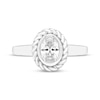 Thumbnail Image 3 of Oval-Cut White Lab-Created Sapphire Solitaire Twist Frame Ring Sterling Silver