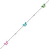 Thumbnail Image 2 of Diamond Accent Multicolor Enamel Butterfly Bracelet Sterling Silver 7.5"