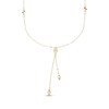 Thumbnail Image 1 of Italian Brilliance Diamond-Cut Bead Lariat Necklace 14K Yellow Gold 18"