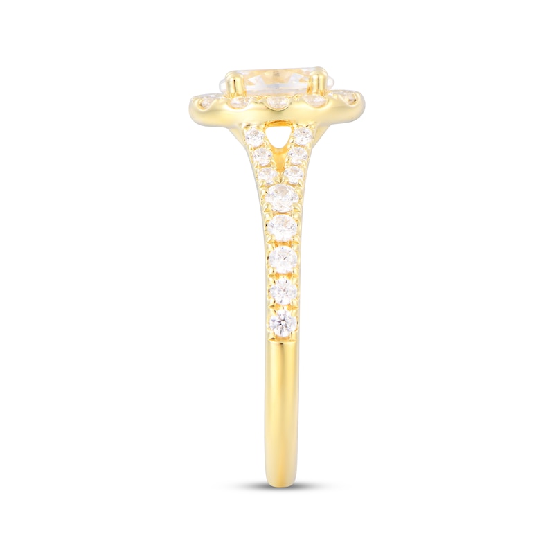 Main Image 2 of Adore Heirloom Oval-Cut Diamond Halo Engagement Ring 1-1/3 ct tw 18K Yellow Gold