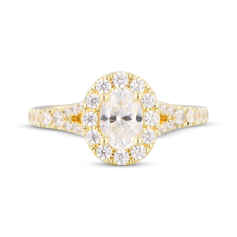 Main Image 4 of Adore Heirloom Oval-Cut Diamond Halo Engagement Ring 1-1/3 ct tw 18K Yellow Gold