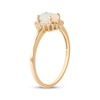 Thumbnail Image 2 of Oval-Cut Opal & Diamond Sunburst Halo Ring 1/15 ct tw 10K Yellow Gold