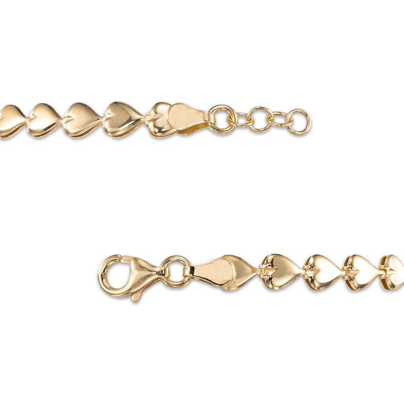 Main Image 2 of Sideways Heart Bracelet 24K Yellow Gold Vermeil Sterling Silver 7.5"