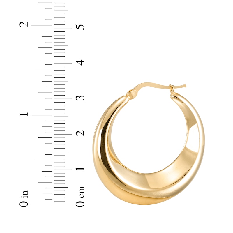 Main Image 4 of Crescent Hoop Earrings 24K Yellow Gold Vermeil Sterling Silver 34mm