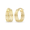 Thumbnail Image 1 of Reaura Three-Row Split Hoop Earrings Repurposed 14K Yellow Gold 20mm