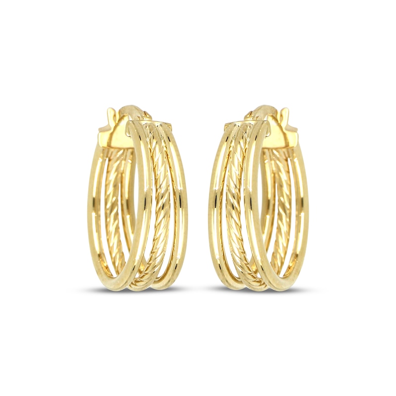 Main Image 2 of Reaura Three-Row Split Hoop Earrings Repurposed 14K Yellow Gold 20mm