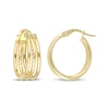 Thumbnail Image 3 of Reaura Three-Row Split Hoop Earrings Repurposed 14K Yellow Gold 20mm