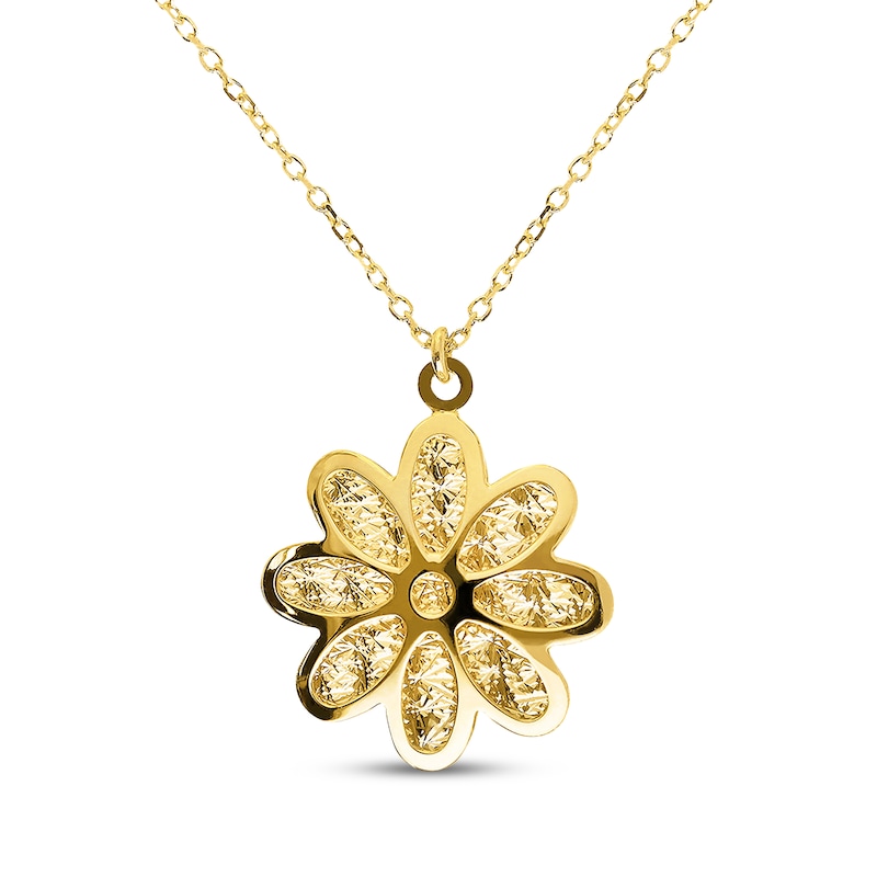 Main Image 1 of Reaura Flower Necklace 14K Yellow Gold 18"
