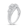 Thumbnail Image 2 of Adore Round-Cut Diamond Three-Stone Halo Engagement Ring 1 ct tw 14K White Gold