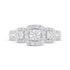 Thumbnail Image 3 of Adore Round-Cut Diamond Three-Stone Halo Engagement Ring 1 ct tw 14K White Gold