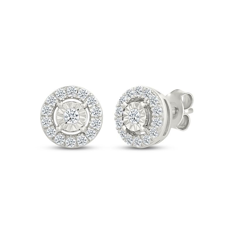 Main Image 1 of KAY Lab-Grown Diamonds Circle Frame Stud Earrings 1/4 ct tw Sterling Silver