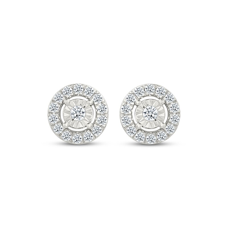 Main Image 2 of KAY Lab-Grown Diamonds Circle Frame Stud Earrings 1/4 ct tw Sterling Silver