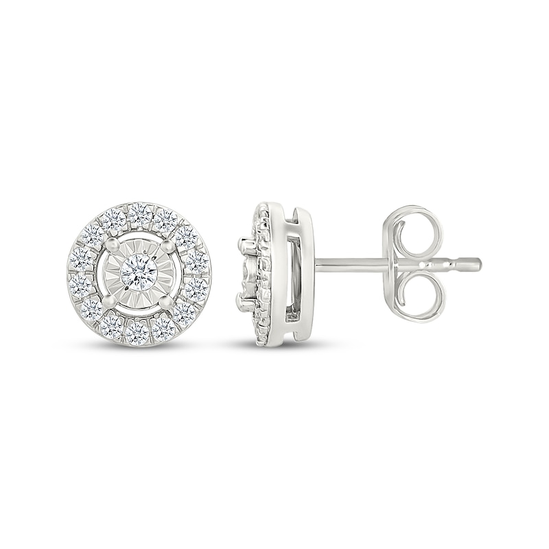 Main Image 3 of KAY Lab-Grown Diamonds Circle Frame Stud Earrings 1/4 ct tw Sterling Silver