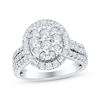 Thumbnail Image 1 of Adore Multi-Diamond Oval Halo Engagement Ring 2 ct tw 10K White Gold