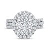 Thumbnail Image 3 of Adore Multi-Diamond Oval Halo Engagement Ring 2 ct tw 10K White Gold