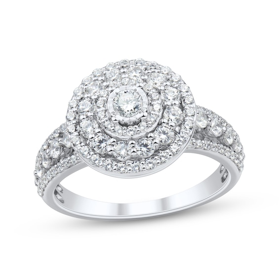 Adore Round-Cut Diamond Triple Halo Engagement Ring 1 ct tw 10K White Gold
