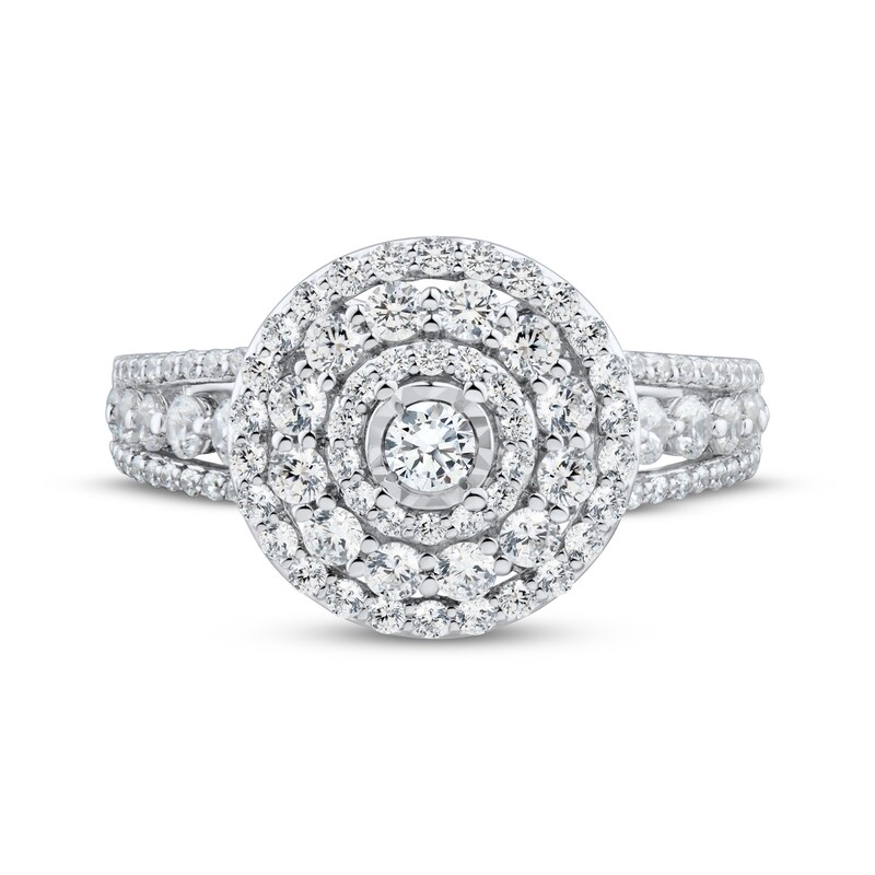 Main Image 3 of Adore Round-Cut Diamond Triple Halo Engagement Ring 1 ct tw 10K White Gold