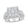 Thumbnail Image 1 of Adore Multi-Diamond Cushion Halo Engagement Ring 3 ct tw 10K White Gold