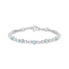 Thumbnail Image 1 of KAY Lab-Grown Diamonds & Swiss Blue Topaz Station Bracelet 1-1/2 ct tw Sterling Silver 7.25"