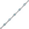 Thumbnail Image 2 of KAY Lab-Grown Diamonds & Swiss Blue Topaz Station Bracelet 1-1/2 ct tw Sterling Silver 7.25"