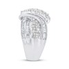 Thumbnail Image 2 of Baguette & Round-Cut Diamond Multi-Row Swirl Fashion Ring 2 ct tw 14K White Gold