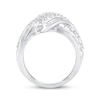 Thumbnail Image 3 of Baguette & Round-Cut Diamond Multi-Row Swirl Fashion Ring 2 ct tw 14K White Gold